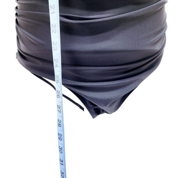 Striped Halter One-Piece Swimsuit Adjustable Straps Size XL Eomenie Black White - Picture 8 of 13